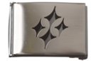 buckle with custom punched pattern